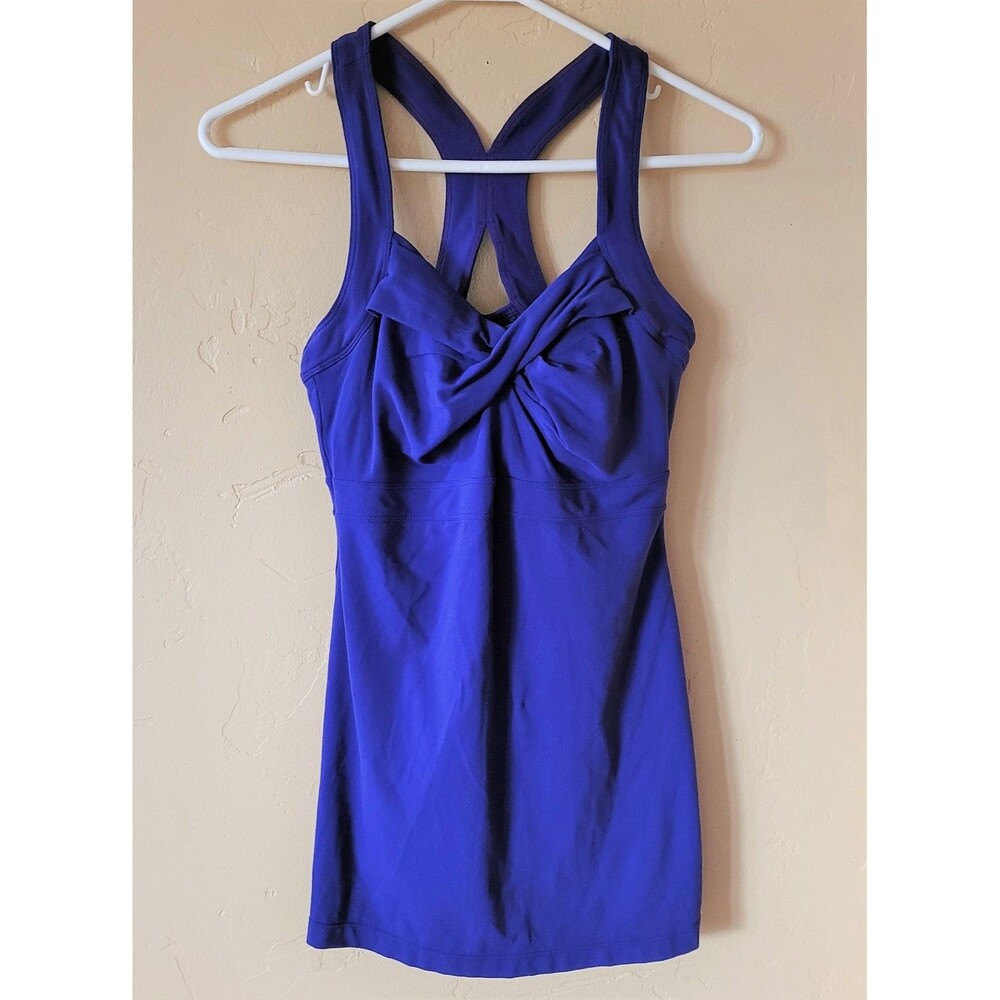 Athleta Women's Sz S Tall Jaya Twist Front Racerback Yoga Padded Bra Tank Top